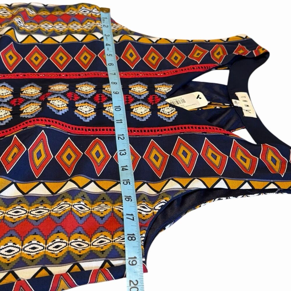 Tribal Print Tank Dress Women Large THML Boho Swing Festival Casual NWT Aztec - Picture 5 of 13